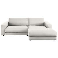 ECKSOFA in Chenille Creme  - Creme/Schwarz, Design, Kunststoff/Textil (270/190cm) - Lomoco