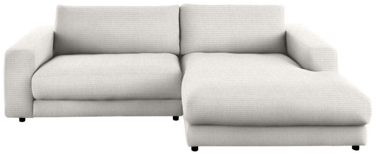 ECKSOFA in Chenille Creme  - Creme/Schwarz, Design, Kunststoff/Textil (270/190cm) - Lomoco