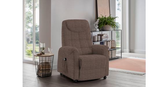 FERNSEHSESSEL in Mikrofaser Braun, Hellbraun  - Hellbraun/Schwarz, KONVENTIONELL, Kunststoff/Textil (83/113/92cm) - Xora