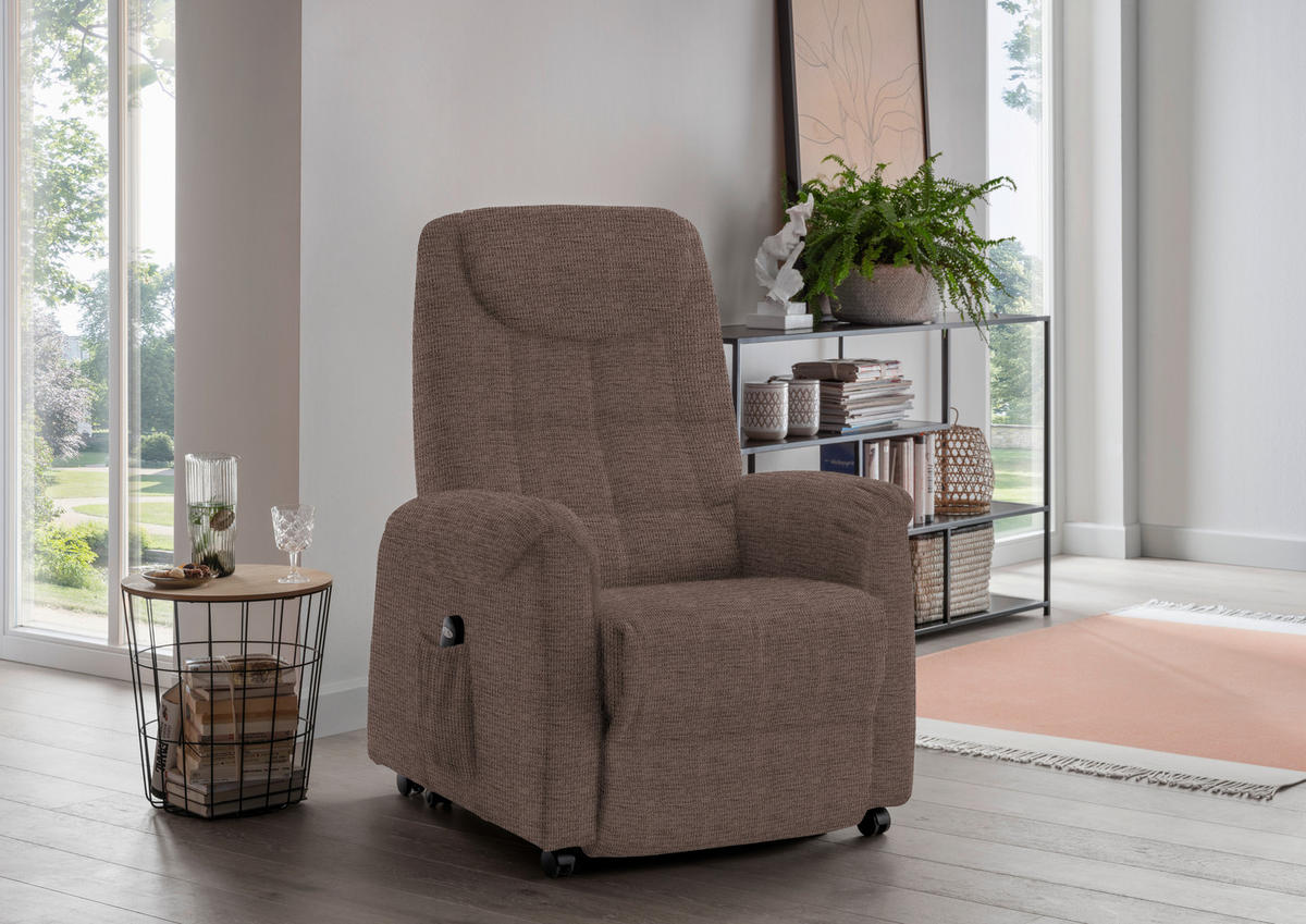 FERNSEHSESSEL in Mikrofaser Hellbraun  - Hellbraun/Schwarz, KONVENTIONELL, Kunststoff/Textil (83/113/92cm) - Xora