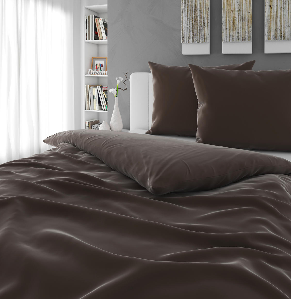 BETTWÄSCHE 200/200 cm  - Braun, Basics, Textil (200/200cm) - Bio:Vio