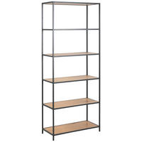 REGAL  77/185/35 cm Eichefarben  - Eichefarben/Schwarz, Trend, Holzwerkstoff/Metall (77/185/35cm) - MID.YOU