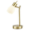 STOLNÍ LAMPA, E14, 34,5 cm - bílá/barvy mosazi, Konvenční, kov/sklo (34,5cm) - Novel