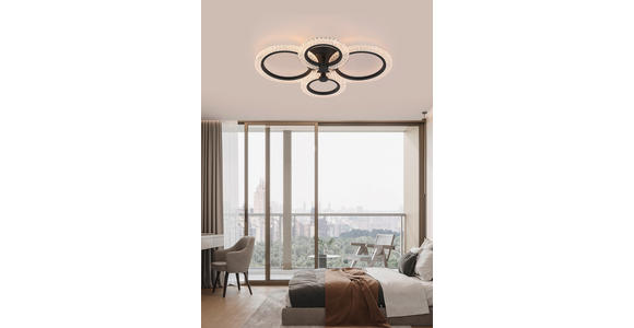 LED-DECKENLEUCHTE 59/45/9 cm   - Schwarz, Design, Kunststoff/Metall (59/45/9cm) - Novel