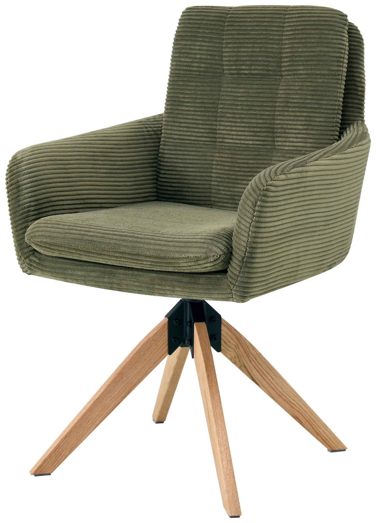 STOLICA S NASLONOM ZA RUKE  zelena  drvo, metal, tekstil      - zelena/prirodne boje, Konvencionalno, drvo/metal (60/93/65,5cm) - Livetastic