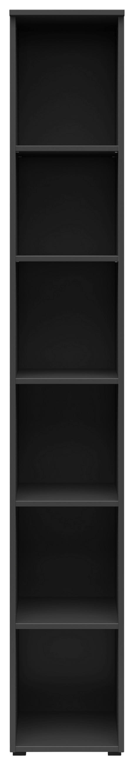 REGÁL, grafitová, 30/195/40 cm - grafitová/antracitová, Modern, kompozitné drevo/plast (30/195/40cm) - Carryhome