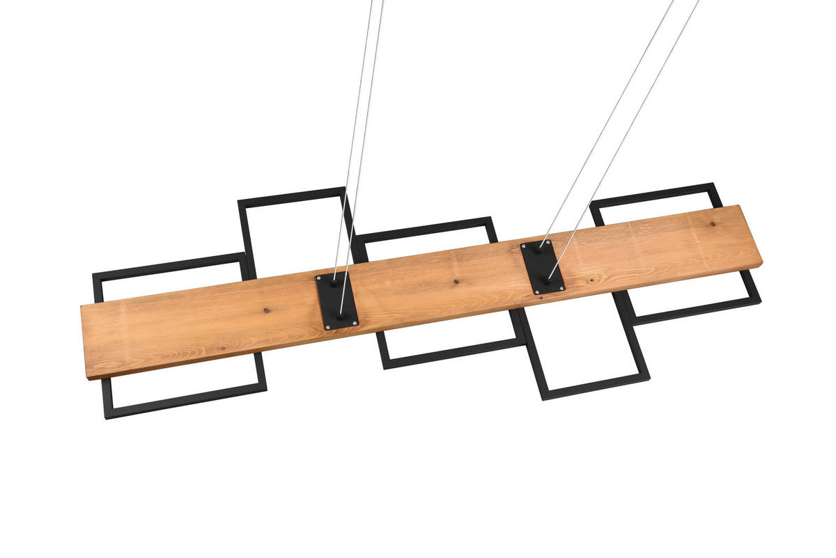 LED-HÄNGELEUCHTE HARPER 115/150 cm   - Schwarz/Braun, Natur, Holz/Metall (115/150cm) - Trio Leuchten