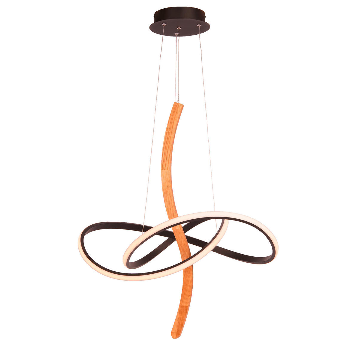 LED-HÄNGELEUCHTE 60/60/150 cm  - Schwarz, Design, Holz/Metall (60/60/150cm) - Waldwelt