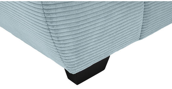 ECKSOFA Blaugrau Cord Rückenkissen, Armlehnenkissen, Bettkasten, Schlaffunktion, Rücken echt, Liegefläche im Originalstoff  - Blaugrau/Schwarz, KONVENTIONELL, Kunststoff/Textil (304/212cm) - Carryhome