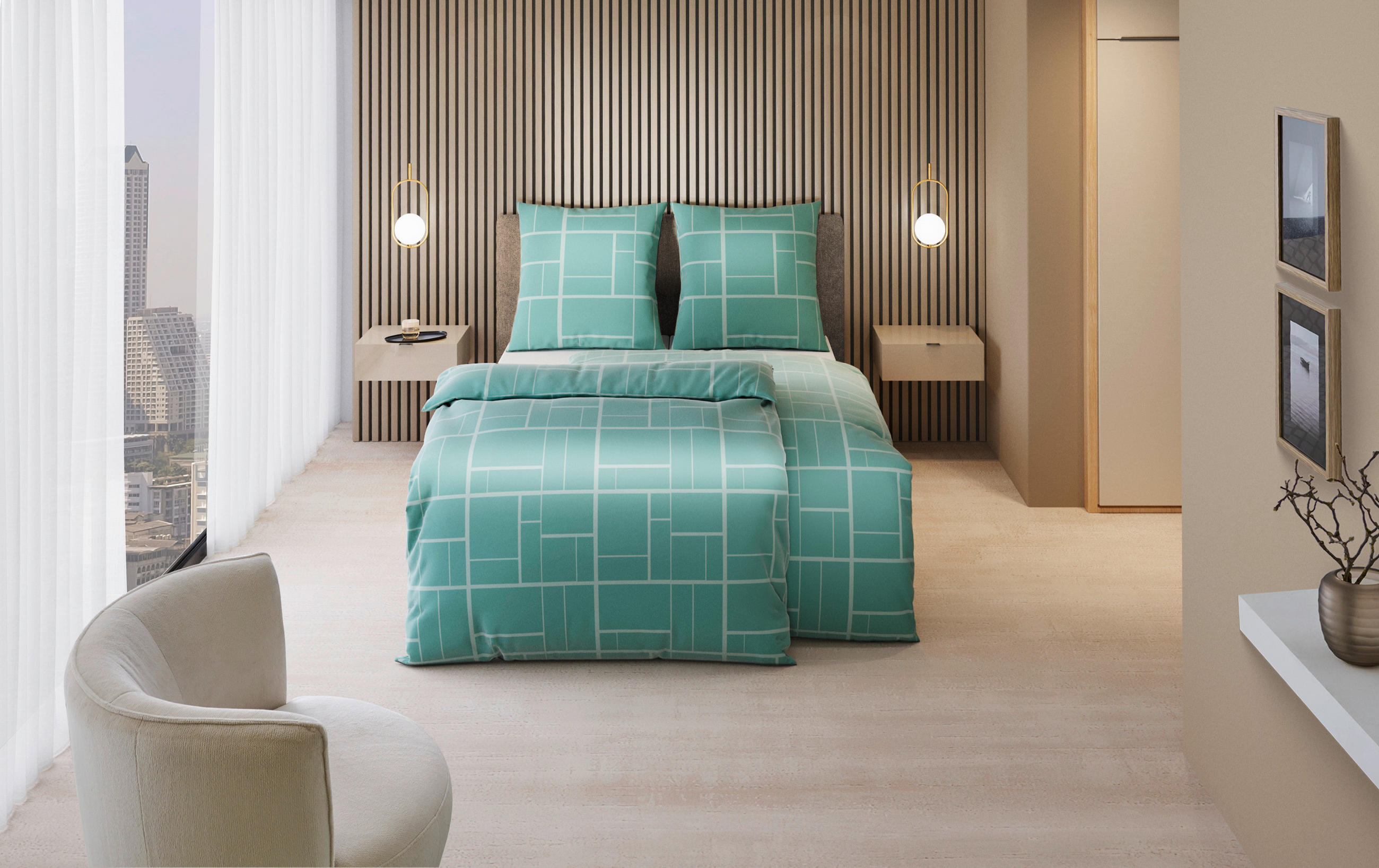 BETTWÄSCHE Satin 135/200 cm  - Jadegrün, KONVENTIONELL, Textil (135/200cm) - Dieter Knoll