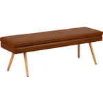 SITZBANK Lederlook Braun  - Eichefarben/Braun, Design, Holz/Textil (140/47,5/40,5cm) - Carryhome
