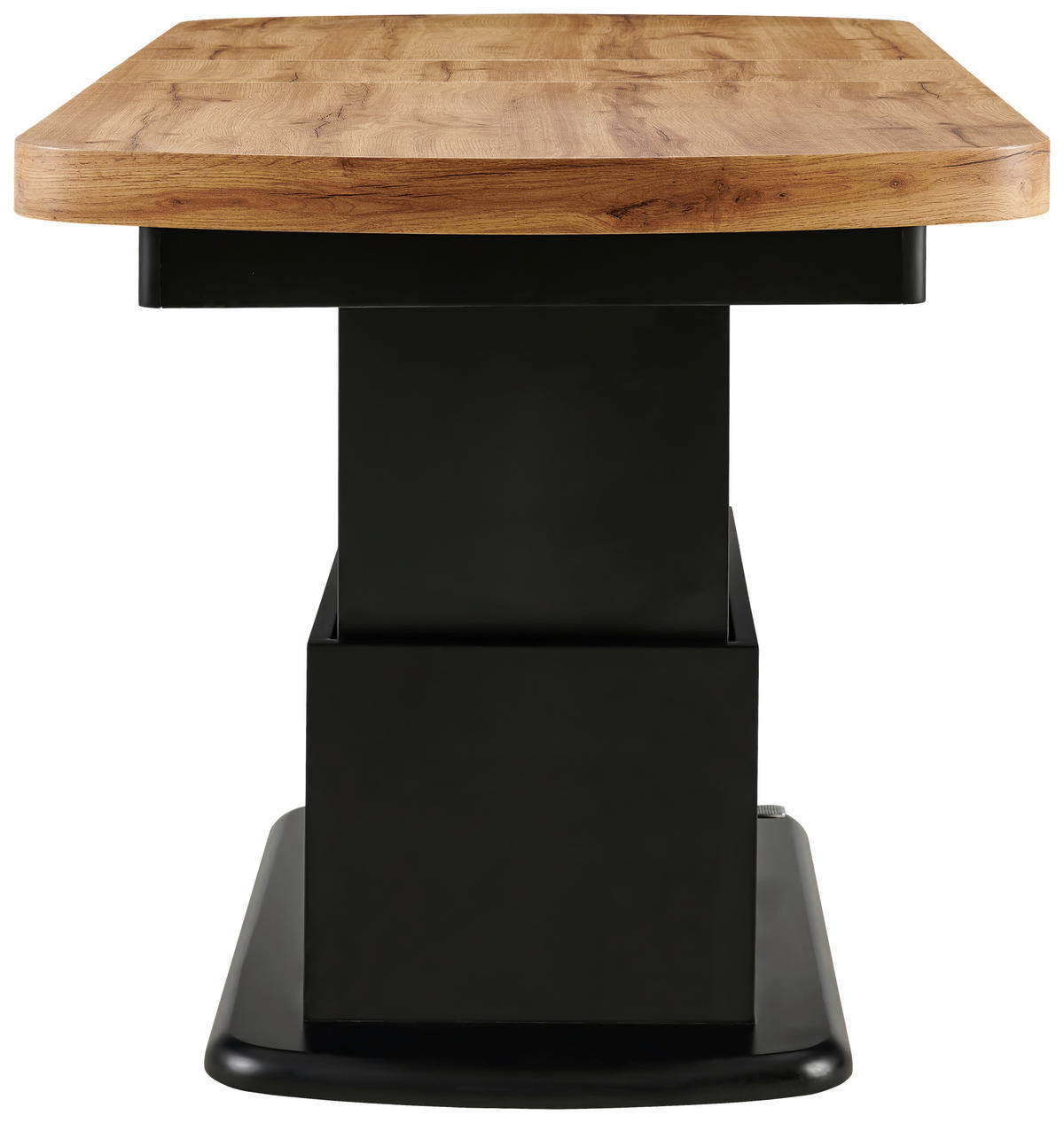 KONFERENČNÝ STOLÍK, čierna, farba duba, drevo, 135-160/75/51-79,9 cm - čierna/farba duba, Design, drevo (135-160/75/51-79,9cm) - Livetastic
