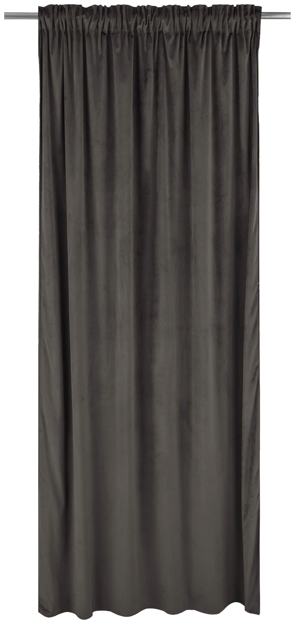 Gardin i sammet, 2-pack  - mörkgrå, Basics, textil (140/240cm)