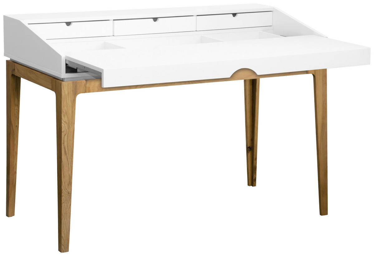 SCHREIBTISCH 120/60/76,5-86 cm  in Weiß, Eichefarben  - Eichefarben/Weiß, MODERN, Holz/Holzwerkstoff (120/60/76,5-86cm) - Novel