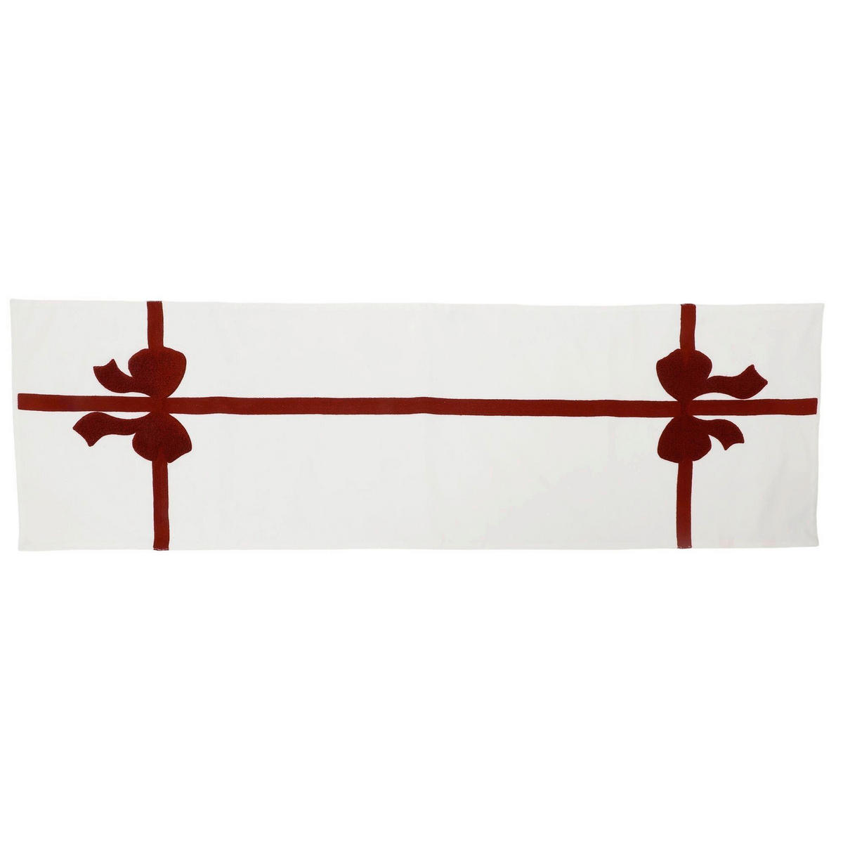 TISCHLÄUFER TRADITIONELL 40/140 cm  - Weiß/Dunkelrot, KONVENTIONELL, Textil (40/140cm) - X-Mas
