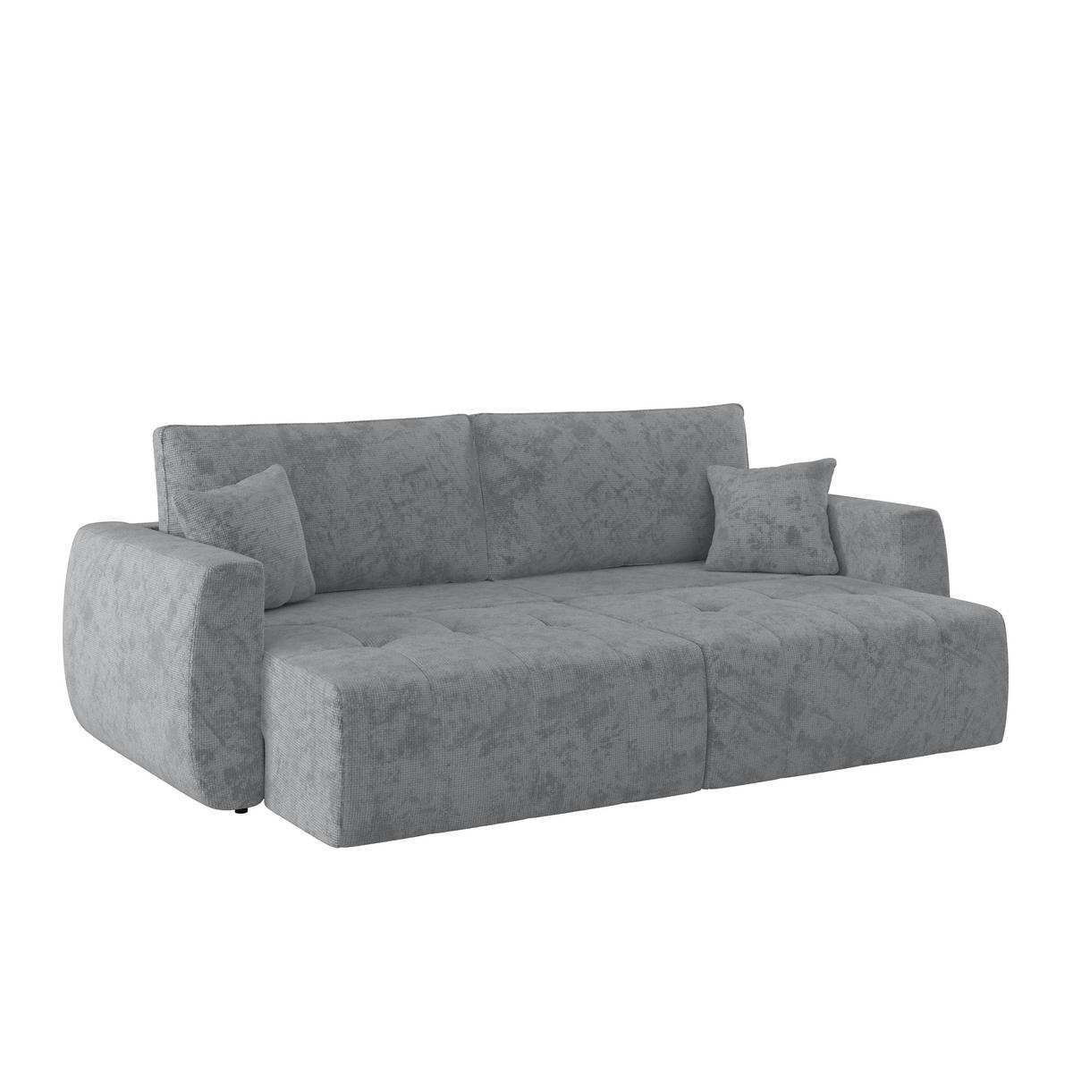 SCHLAFSOFA  mit Stoffauswahl Webstoff Grau  - Schwarz/Grau, MODERN, Holz/Textil (245/74-90/104cm) - MID.YOU