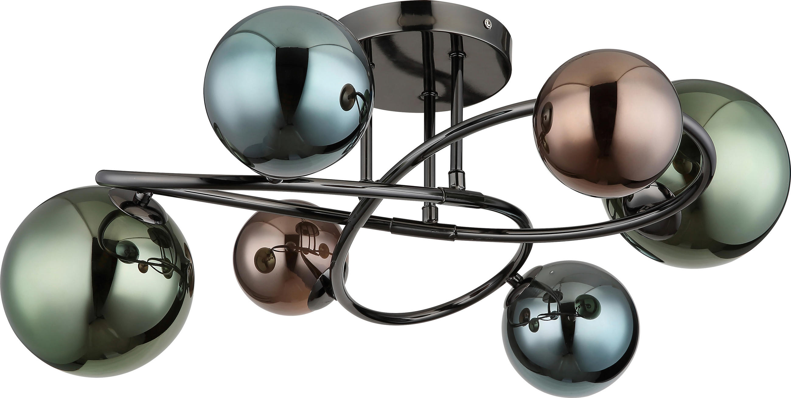 DECKENLEUCHTE 65/25 cm   - Grau, Design, Glas/Metall (65/25cm) - Collet's Monde