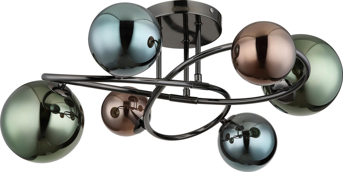 DECKENLEUCHTE 65/25 cm   - Grau, Design, Glas/Metall (65/25cm) - Collet's Monde