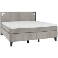 BOXSPRINGBETT 160/200 cm  in Silberfarben  - Silberfarben/Schwarz, Design, Holz/Textil (160/200cm) - Hom`in