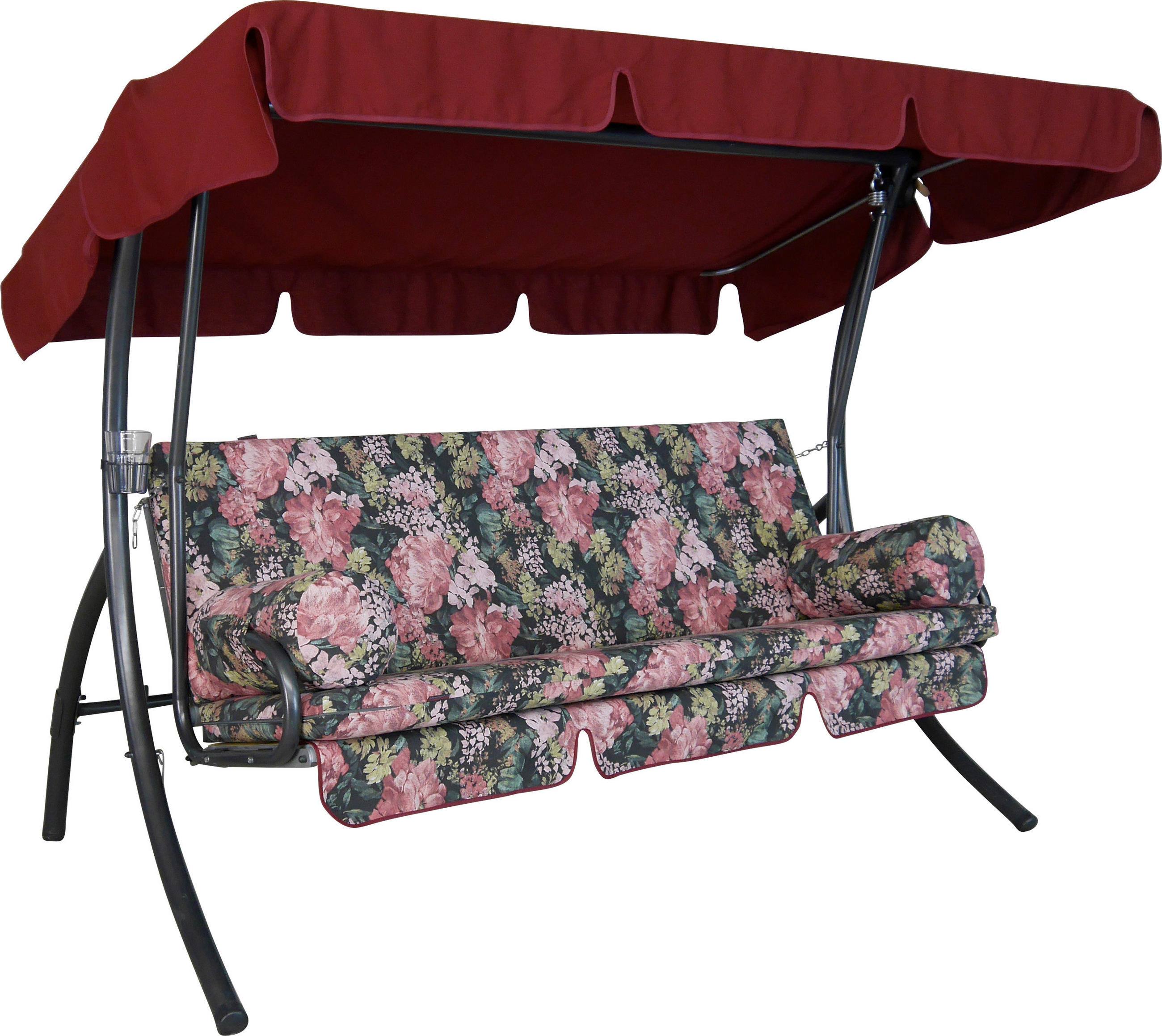 HOLLYWOODSCHAUKEL 210/160/145 cm  - Dunkelgrün/Dunkelgrau, Basics, Kunststoff/Textil (210/160/145cm) - Boxxx