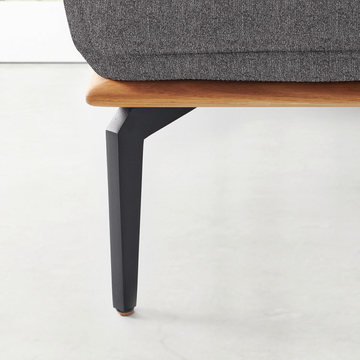 ECKSOFA in Flachgewebe Grau  - Schwarz/Grau, Natur, Holz/Textil (176/314cm) - Valnatura