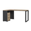 ECKSCHREIBTISCH 150/99,6/75,6 cm  in Grau, Eichefarben  - Eichefarben/Grau, MODERN, Holzwerkstoff/Metall (150/99,6/75,6cm) - MID.YOU