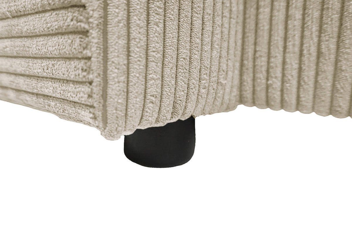 WOHNLANDSCHAFT TERMOLI Beige Cord  - Beige/Schwarz, Design, Kunststoff/Textil (155/297/212cm) - MID.YOU