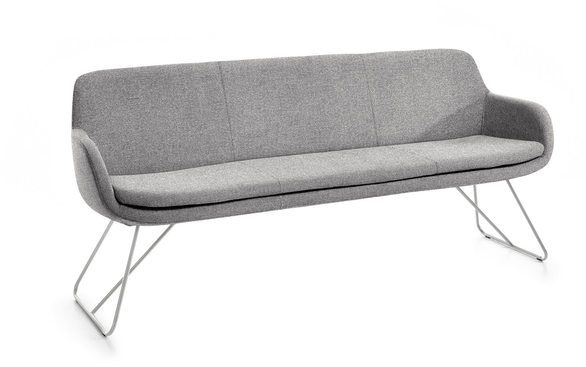 SITZBANK 180/87/65 cm Webstoff Grau Metall  - Grau, Design, Textil/Metall (180/87/65cm) - Musterring