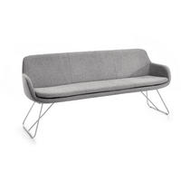 SITZBANK 180/87/65 cm Webstoff Grau Metall  - Grau, Design, Textil/Metall (180/87/65cm) - Musterring