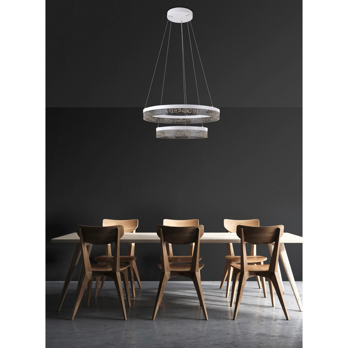 LUSTRĂ LED 60/120 cm  - alb/străveziu, Basics, plastic/metal (60/120cm) - Globo
