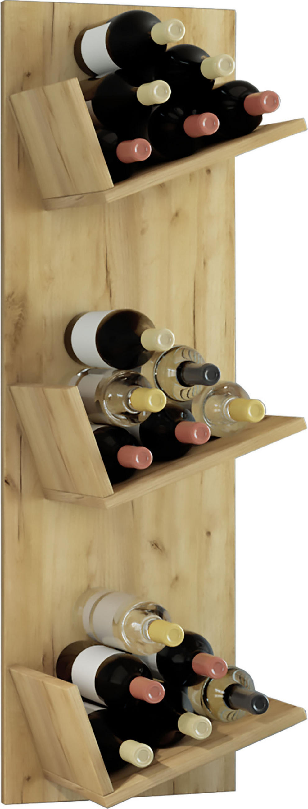 WEINREGAL 33/105,5/25,6 cm  - Eichefarben/Honig, Basics, Holzwerkstoff (33/105,5/25,6cm) - MID.YOU