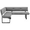 ECKBANK 150/190 cm  in Schwarz, Hellgrau  - Hellgrau/Schwarz, MODERN, Textil/Metall (150/190cm) - Cantus