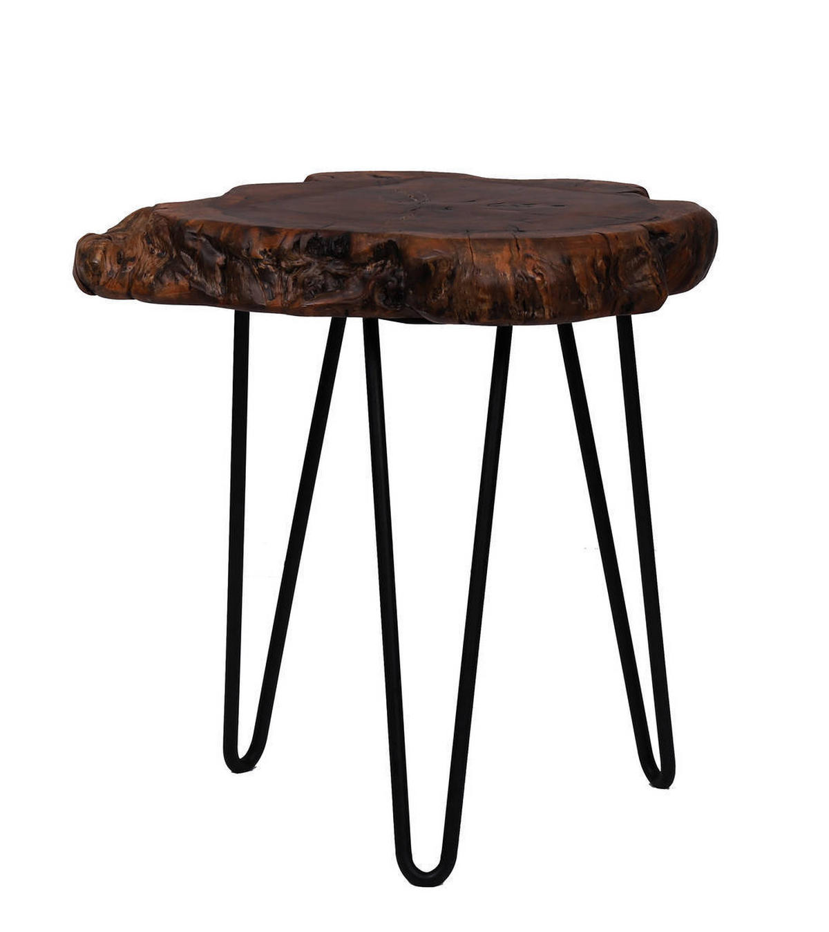 BEISTELLTISCH 30/30/40 cm Naturfarben, Dunkelbraun  - Dunkelbraun/Schwarz, Basics, Holz/Metall (30/30/40cm) - Kayoom