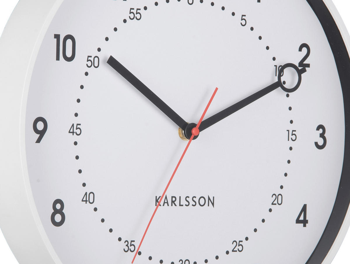 UHR  Weiß 31,5 cm  - Weiß, Basics, Kunststoff (31,5cm) - Karlsson