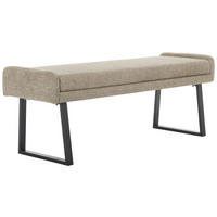 HOCKERBANK 140/51/49 cm Webstoff Beige, Schwarz  - Beige/Schwarz, Design, Textil/Metall (140/51/49cm) - Novel