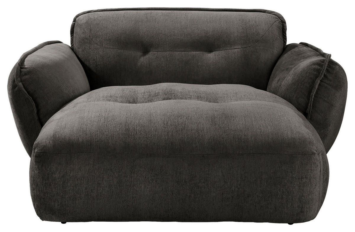 XXL-SESSEL in Chenille Anthrazit  - Anthrazit/Schwarz, Modern, Kunststoff/Textil (182/87/184cm) - Trendmanufaktur