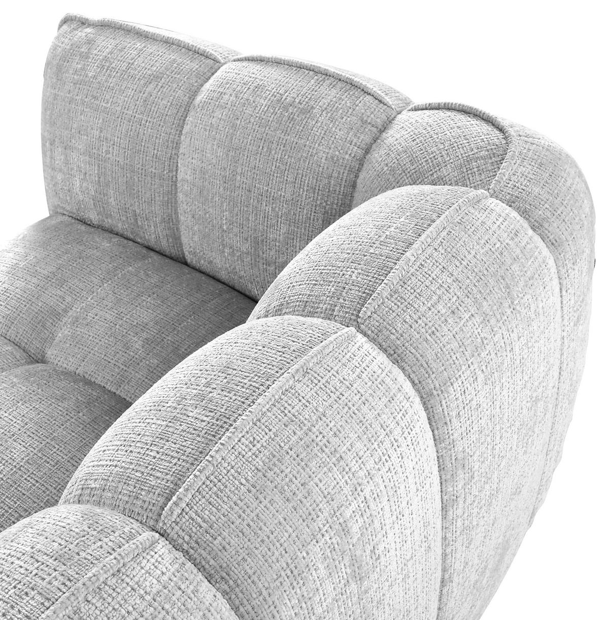 ECKSOFA Hellgrau Chenille  - Hellgrau/Schwarz, KONVENTIONELL, Kunststoff/Textil (272/172cm) - Carryhome