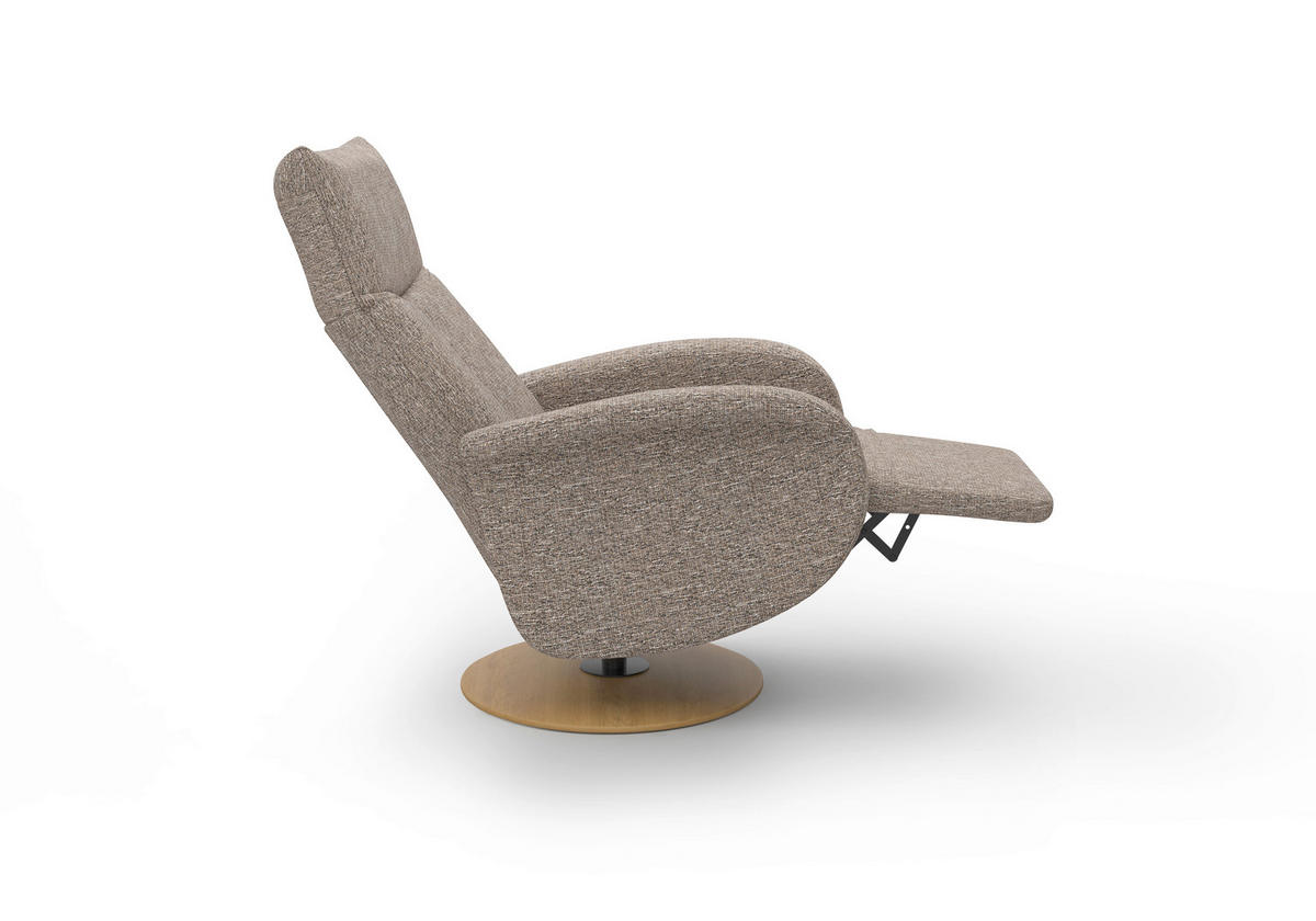 RELAXSESSEL GLENDALE E Chenille Kopfteilverstellung, Rücken echt    - Eichefarben/Cappuccino, KONVENTIONELL, Holzwerkstoff/Textil (75/112/82cm) - Sit & More