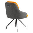 ARMLEHNSTUHL  Beinauswahl, Sitzfläche 360° drehbar, Stoff-/Lederauswahl Velours  Currygelb, Grau  - Currygelb/Schwarz, Design, Textil/Metall (60/86/66cm) - Dieter Knoll