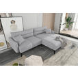 ECKSOFA  in Cord Hellgrau  253/180 cm  - Hellgrau/Schwarz, KONVENTIONELL, Textil/Metall (253/180cm) - Carryhome