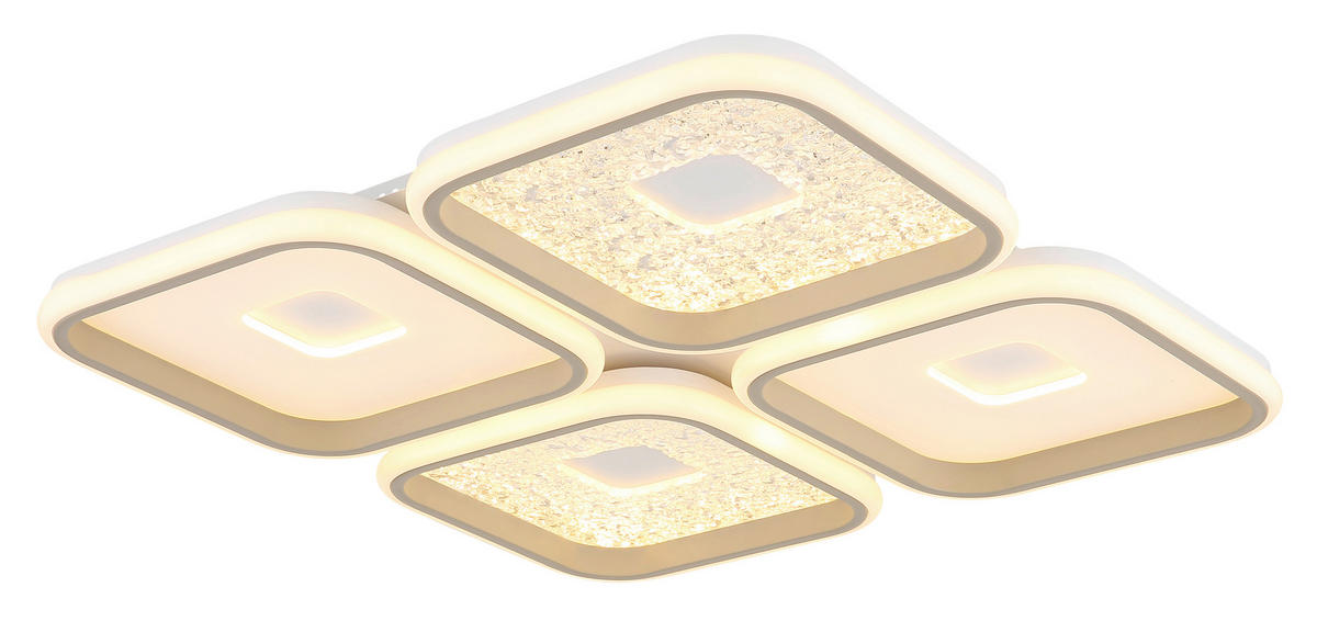 LED-DECKENLEUCHTE 54/54/7,8 cm   - Sandfarben/Klar, Design, Kunststoff/Metall (54/54/7,8cm) - Globo