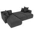 ECKSOFA Dunkelgrau Velours  - Chromfarben/Dunkelgrau, KONVENTIONELL, Kunststoff/Textil (195/293cm) - Carryhome