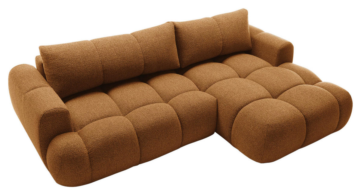 ECKSOFA Dunkelgelb Struktur  - Dunkelgelb/Schwarz, KONVENTIONELL, Kunststoff/Textil (272/172cm) - Carryhome