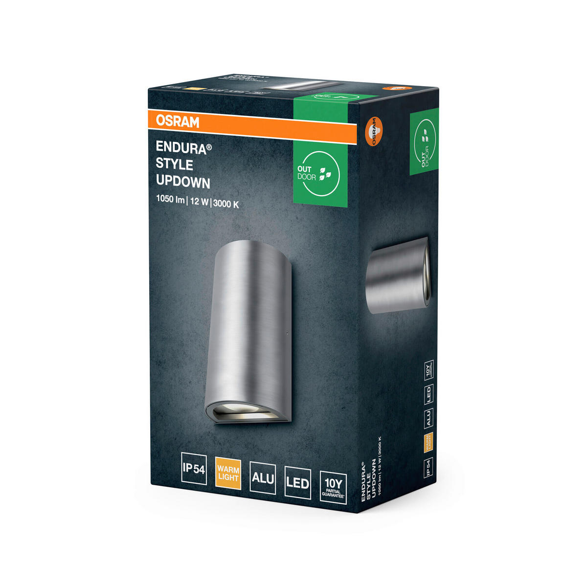 LED-AUßENLEUCHTE 5,5/9/16 cm   - Alufarben, Basics, Glas/Metall (5,5/9/16cm) - Osram