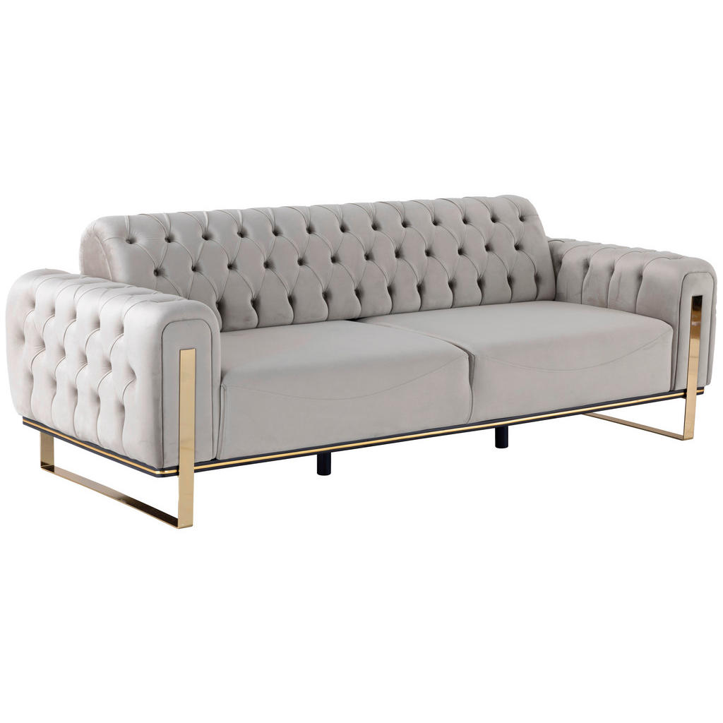Thumbnail - Livetastic 3-Sitzer-Sofa, Greige, Textil, Uni, Füllung: Faserbällchen, Schaumstoffflocken,Faserbällchen, Schaumstofffloc...
