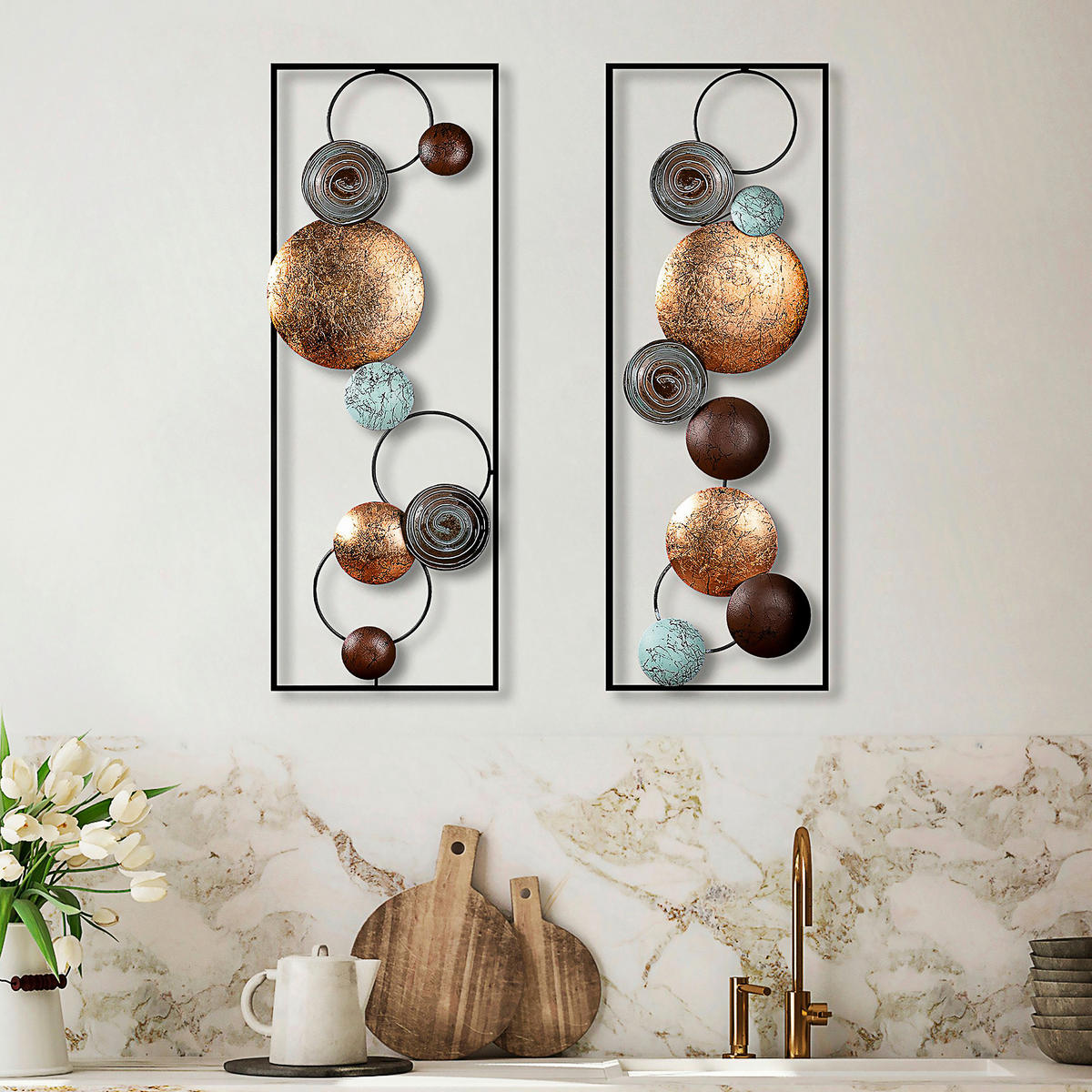 METALLBILD  - Multicolor, Basics, Metall (92/32cm)