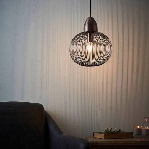 HÄNGELEUCHTE 30/140 cm  - Kupferfarben, Design, Metall (30/140cm) - ENDON