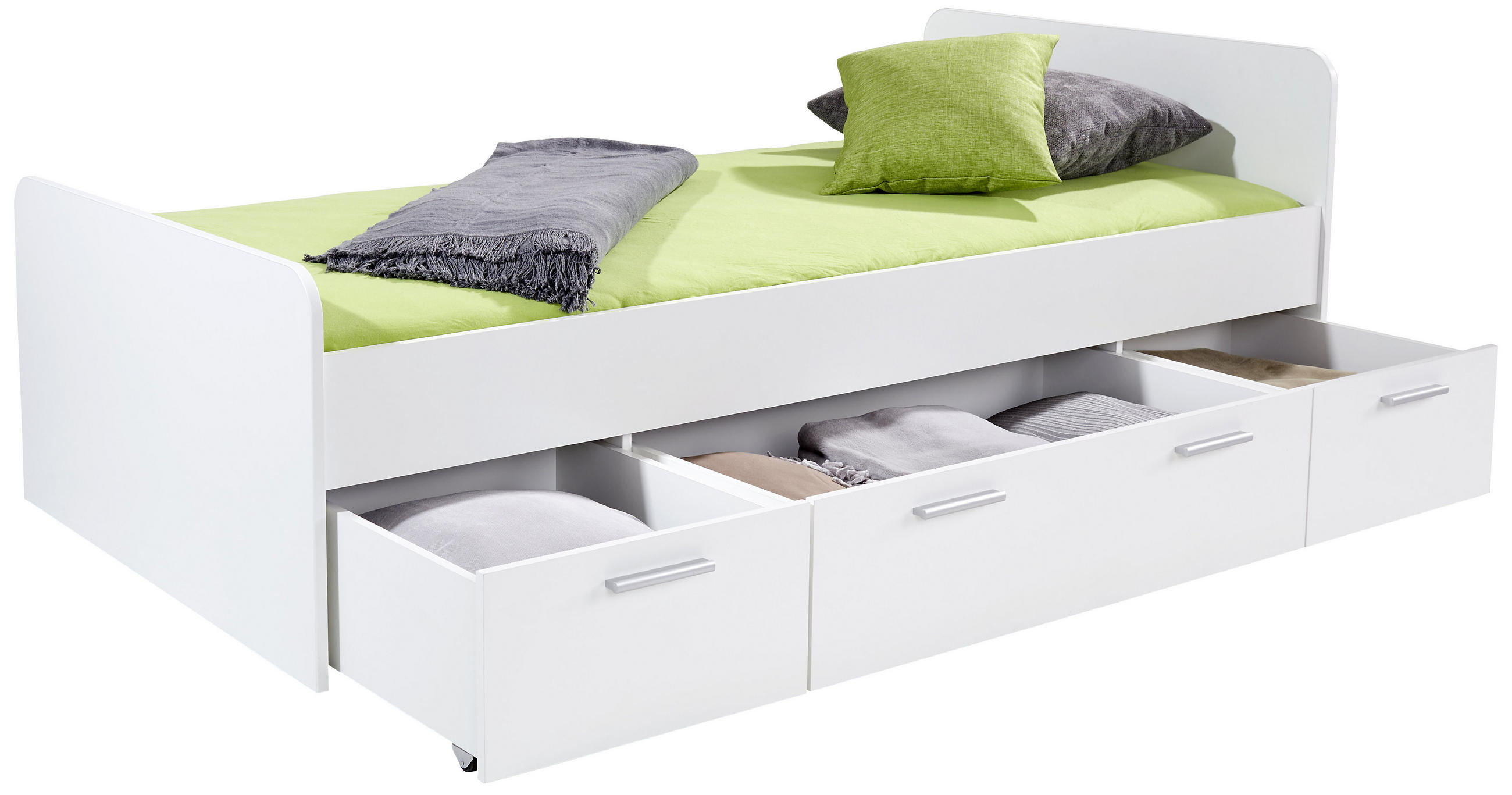 SÄNG MED FÖRVARING 90/200 cm i vit - vit, Klassisk, trämaterial (90/200cm) - MID.YOU