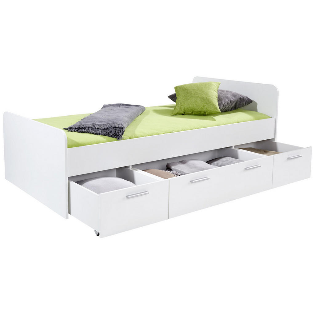 Thumbnail - Mid.you Stauraumbett, Weiß, Holzwerkstoff, 3 Schubladen, 90x200 cm, Kinder- & Jugendzimmer, Kindermöbel, Kinderbetten, F...