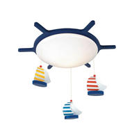 KINDERDECKENLEUCHTE Segelboote 53/53/10 cm  - Blau/Weiß, Trend, Holzwerkstoff/Kunststoff (53/53/10cm)